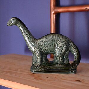 VTG Glazed Ceramic Dinosaur Brontosaurus Apatosaurus Jurassic Figurine Brazil